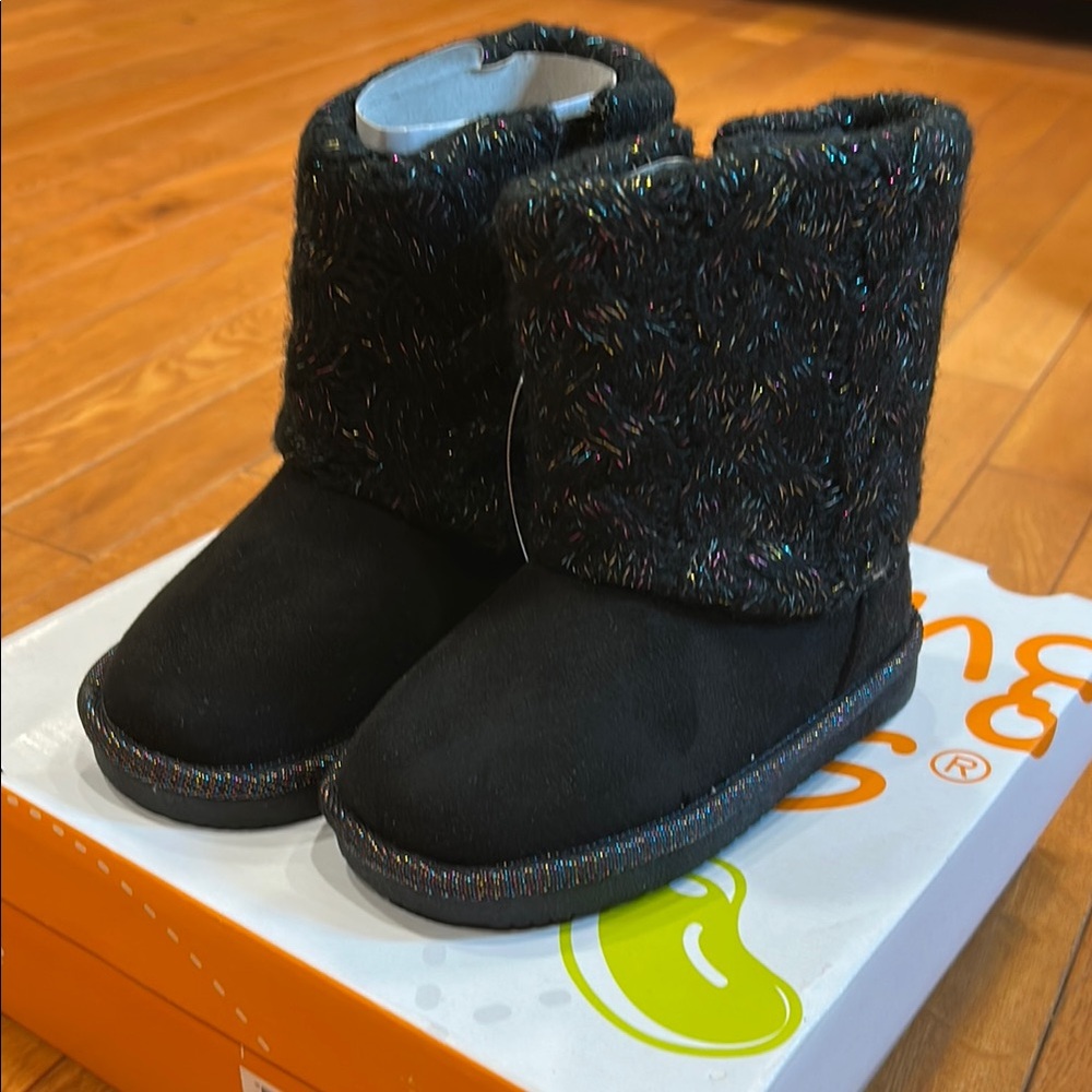 Jumping Beans Black Sparkly Kids' Boots for toddler girl